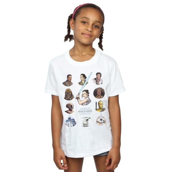 Star Wars: The Rise of Skywalker Star Wars The Rise Of Skywalker Resistance Character Line Up T-shirt i bomull för flickor