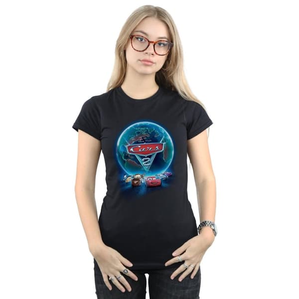 Disney Dam/Tjej Cars Globe Filmaffisch Bomulls-T-shirt