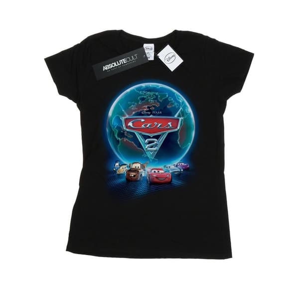 Disney Dam/Tjej Cars Globe Filmaffisch Bomulls-T-shirt
