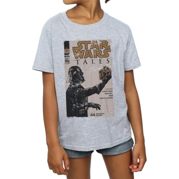 Star Wars T-shirt i bomull med Darth Vader-teckningar för flickor