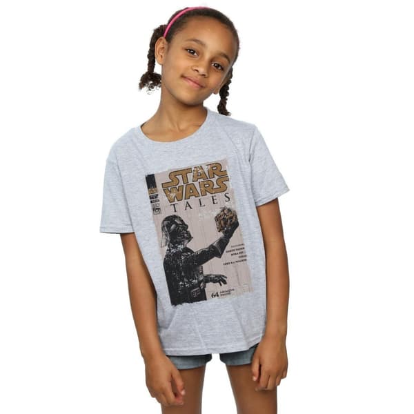 Star Wars T-shirt i bomull med Darth Vader-teckningar för flickor