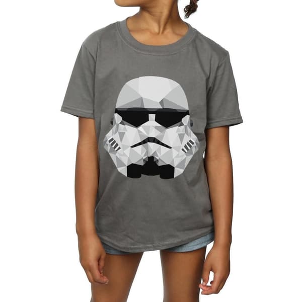 Star Wars Girls Stormtrooper Geometric Helmet Cotton T-Shirt