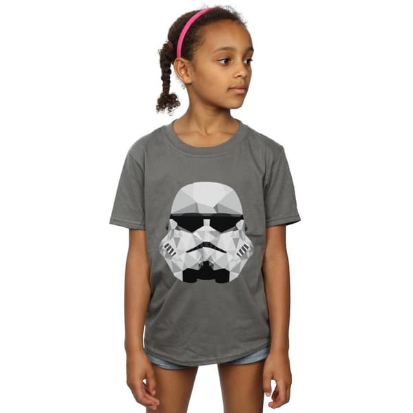 Star Wars Girls Stormtrooper Geometric Helmet Cotton T-Shirt