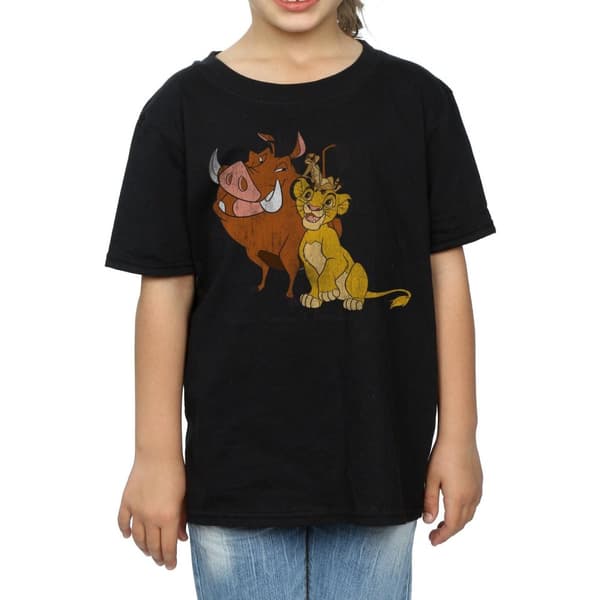 Disney Girls The Lion King Classic Simba, Timon And Pumbaa Cotton T-Shirt