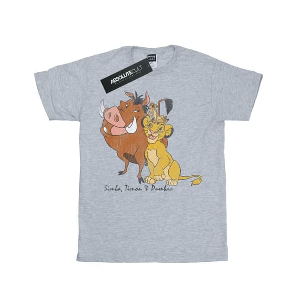 Disney Girls The Lion King Classic Simba, Timon And Pumbaa Cotton T-Shirt
