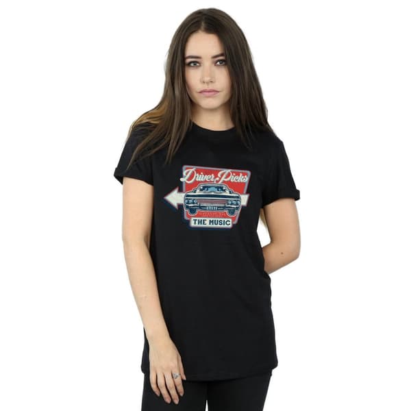 Supernatural Womens/Ladies Driver Picks The Music Cotton Boyfriend T-Shirt