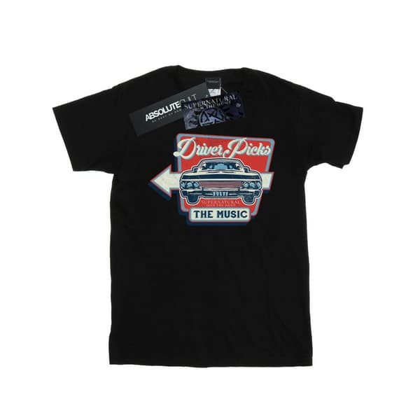 Supernatural Womens/Ladies Driver Picks The Music Cotton Boyfriend T-Shirt