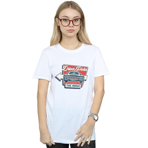 Supernatural Womens/Ladies Driver Picks The Music Cotton Boyfriend T-Shirt