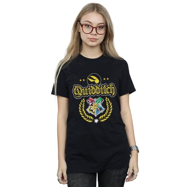 Harry Potter Womens/Ladies Quidditch Crest Cotton Boyfriend T-Shirt