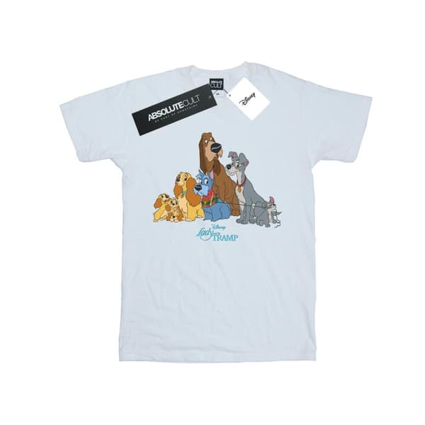 Disney Womens/Ladies Lady And The Tramp Classic Group Cotton Boyfriend T-Shirt