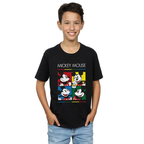 Disney Boys Mickey Mouse Square Colour T-Shirt