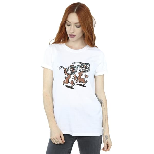 Disney Dam/Tjej Chip ´n Dale Glasögon Boyfriend T-shirt i bomull