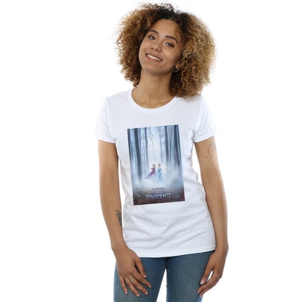 Disney Dam/Tjej Frozen 2 Movie Poster Bomulls-T-shirt