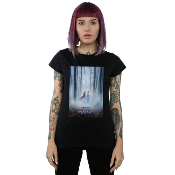 Disney Dam/Tjej Frozen 2 Movie Poster Bomulls-T-shirt