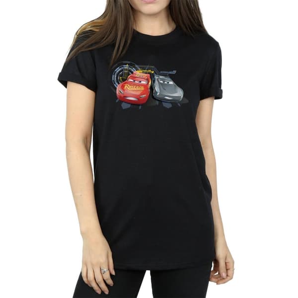 Disney Dam/kvinnor Cars Lightning Vs Storm Boyfriend T-shirt i bomull