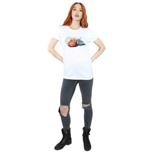 Disney Dam/kvinnor Cars Lightning Vs Storm Boyfriend T-shirt i bomull
