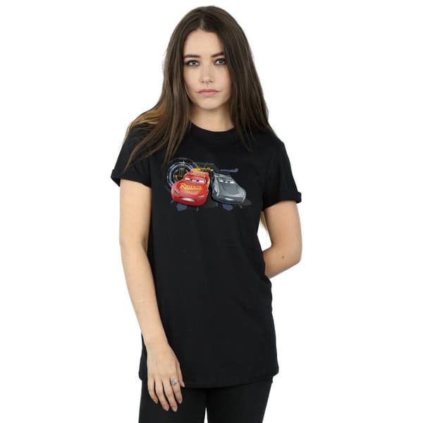 Disney Dam/kvinnor Cars Lightning Vs Storm Boyfriend T-shirt i bomull