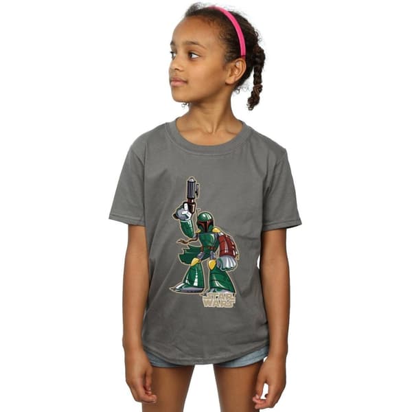 Star Wars T-shirt i bomull med Boba Fett-figurer för flickor
