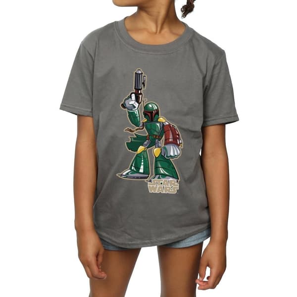 Star Wars T-shirt i bomull med Boba Fett-figurer för flickor