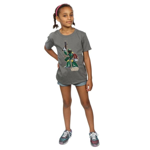Star Wars T-shirt i bomull med Boba Fett-figurer för flickor