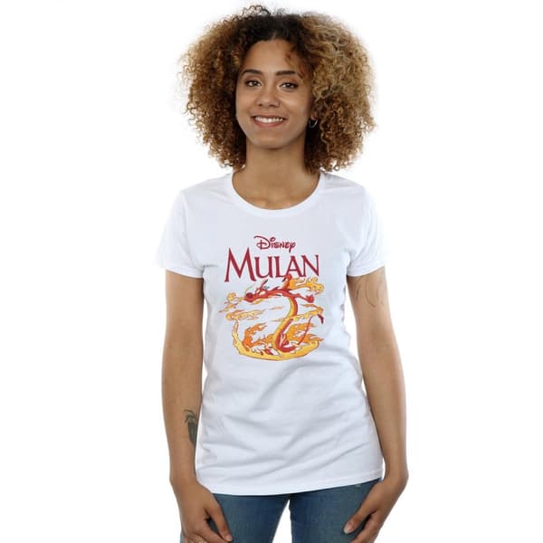 Disney Womens/Ladies Mulan Mushu Dragon Fire Cotton T-Shirt