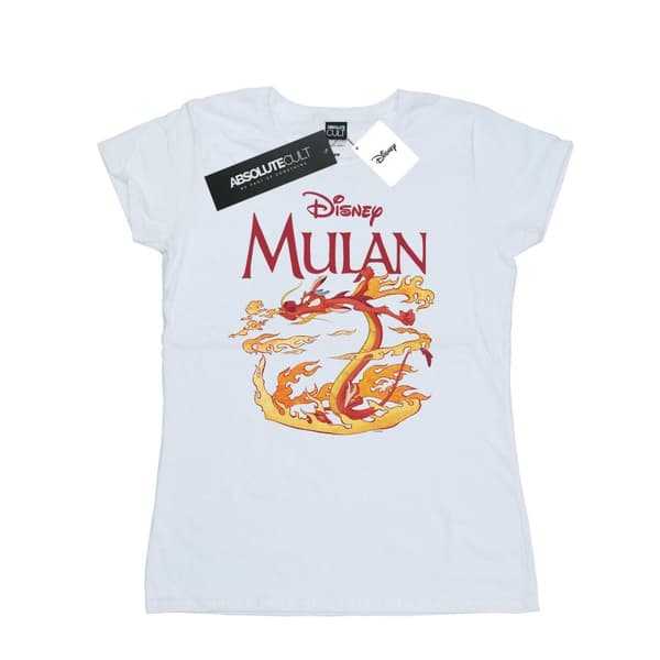Disney Womens/Ladies Mulan Mushu Dragon Fire Cotton T-Shirt