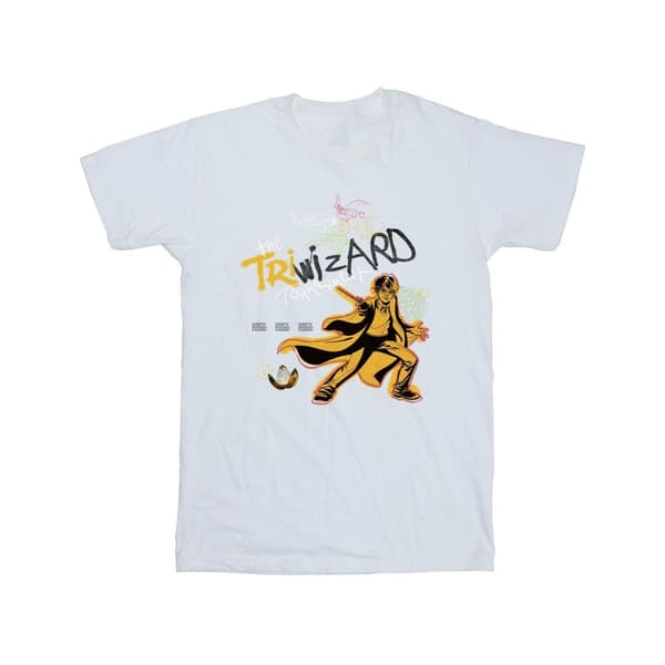 Harry Potter Girls Triwizard Poster Cotton T-Shirt White 9-11 Years