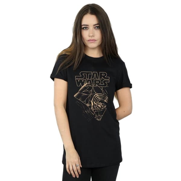 Star Wars: The Rise of Skywalker Womens/Ladies Star Wars The Rise Of Skywalker Kylo Ren Mask Cotton Boyfriend T-Shirt