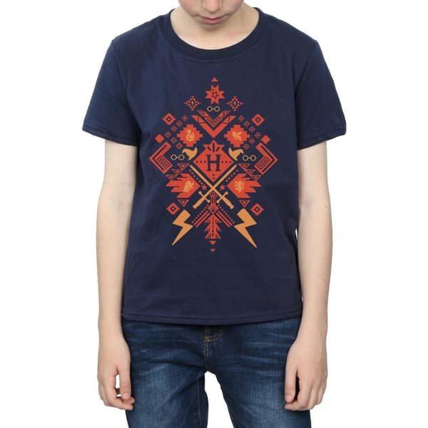 Harry Potter Boys Christmas Fair Isle T-Shirt