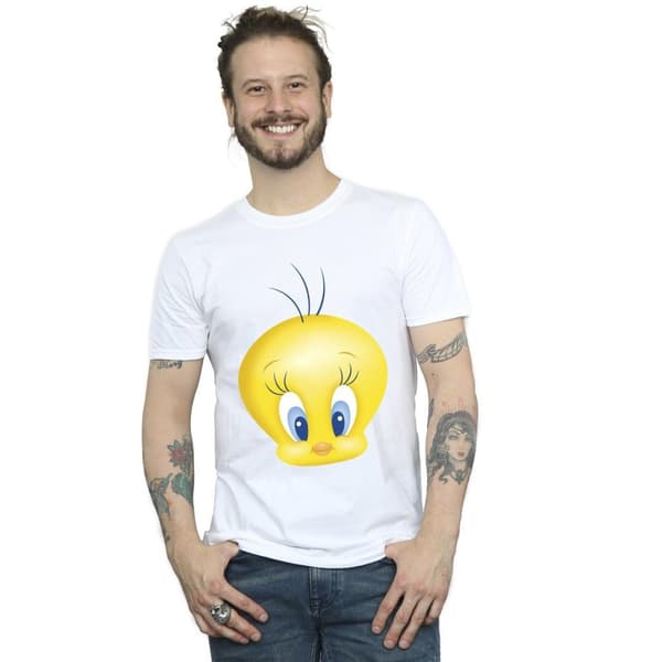 Looney Tunes Mens Tweety Face T-Shirt