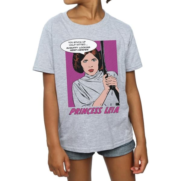 Star Wars Girls Princess Leia Pop Art Cotton T-Shirt
