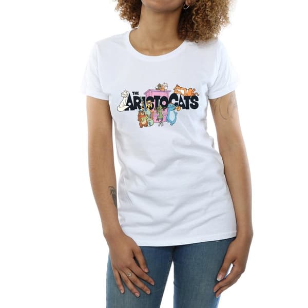 Disney T-shirt i bomull med Aristocats-logga, dam/dam