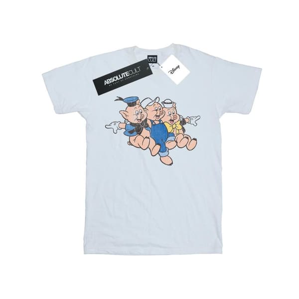 Disney Tre små grisar hoppar t-shirt i bomull för flickor White 5-6 Years