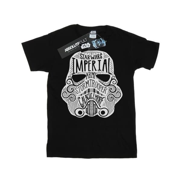 Star Wars T-shirt i bomull med stormtrooperhjälm för flickor Black 12-13 Years