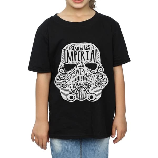 Star Wars T-shirt i bomull med stormtrooperhjälm för flickor