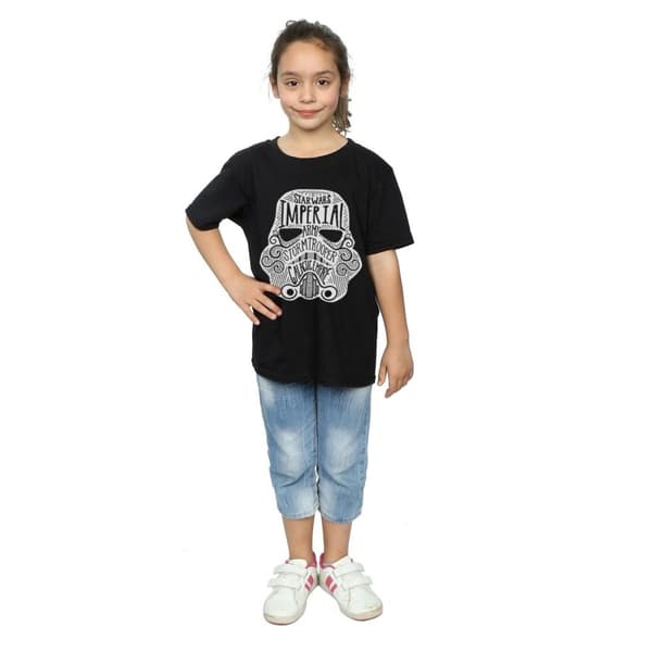 Star Wars T-shirt i bomull med stormtrooperhjälm för flickor