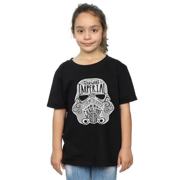 Star Wars T-shirt i bomull med stormtrooperhjälm för flickor