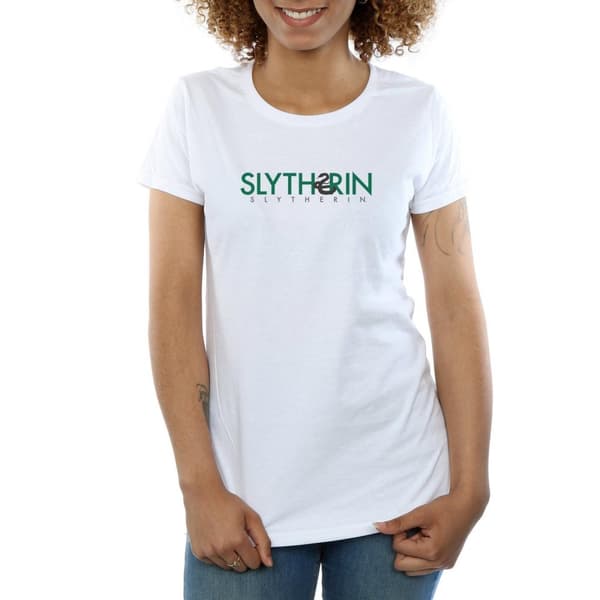 Harry Potter Womens/Ladies Slytherin Text Cotton T-Shirt