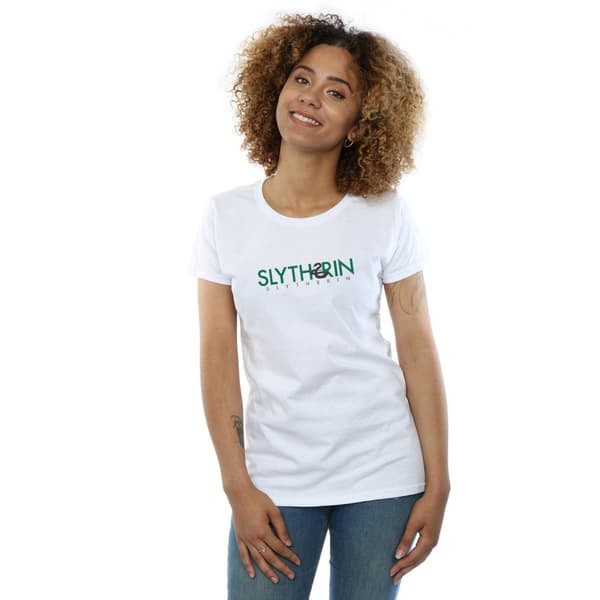 Harry Potter Womens/Ladies Slytherin Text Cotton T-Shirt