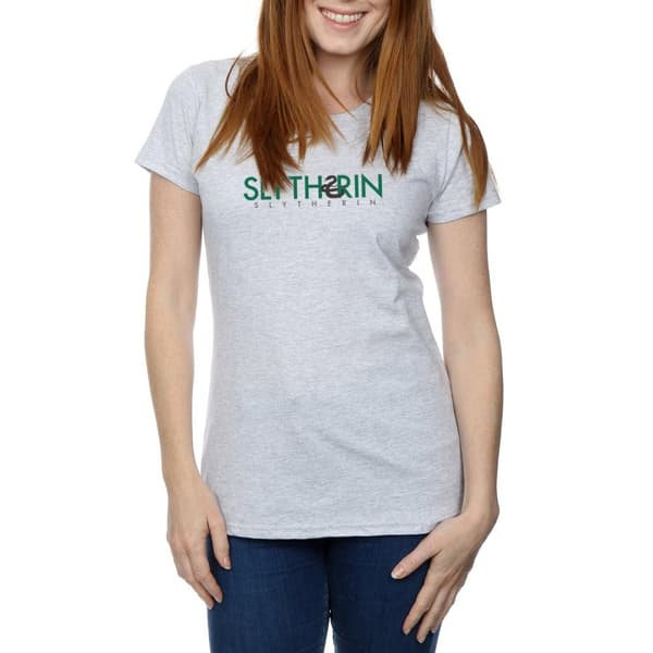 Harry Potter Womens/Ladies Slytherin Text Cotton T-Shirt