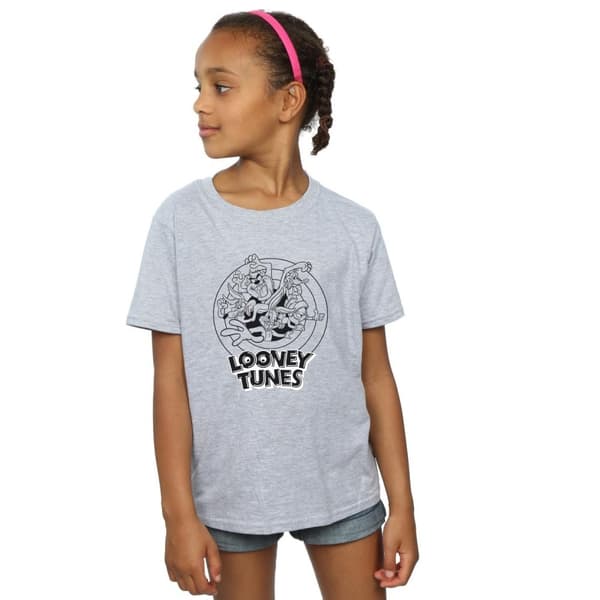 Looney Tunes Girls Circle Group Cotton T-Shirt