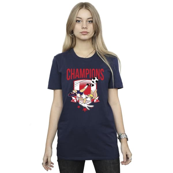 Looney Tunes Lola - Fotbollsmästare - Boyfriend-t-shirt i bomull för damer/damer