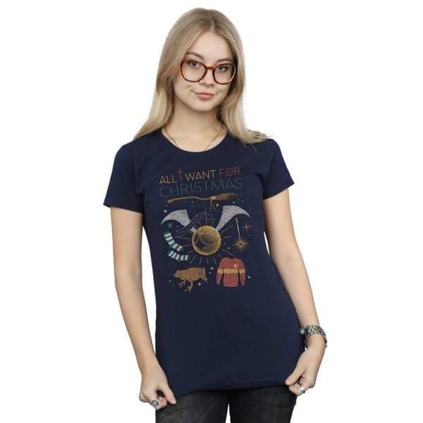 Harry Potter All I Want For Christmas - bomulls-T-shirt för kvinnor/damer