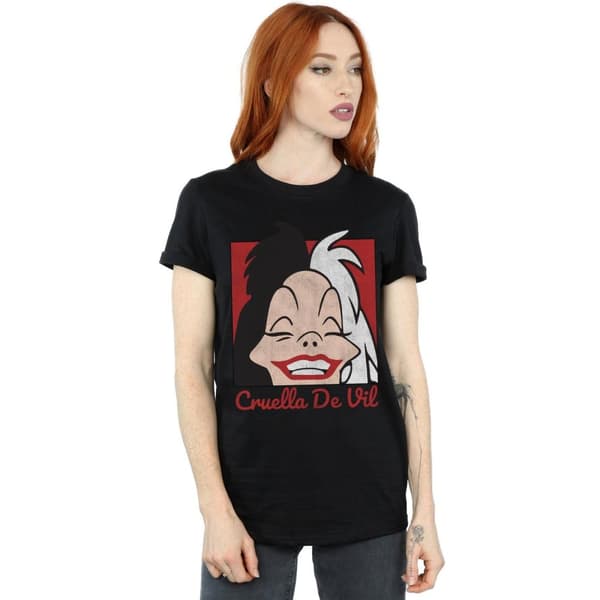 Disney Dam/Lady Cruella De Vil - Boyfriend-t-shirt i bomull med kort huvud
