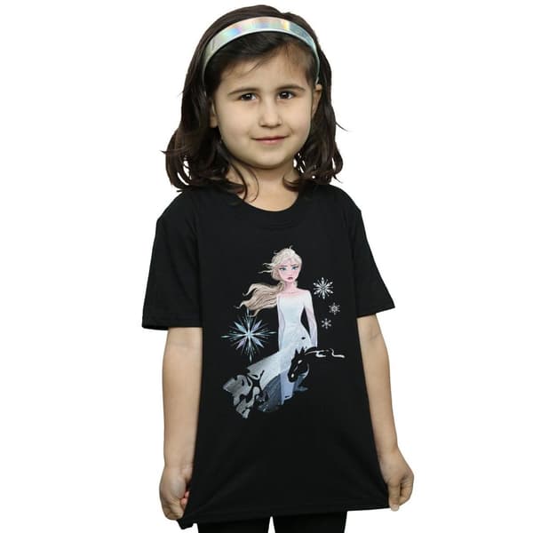 Disney Girls Frozen 2 Elsa Nokk Silhouette T-shirt i bomull