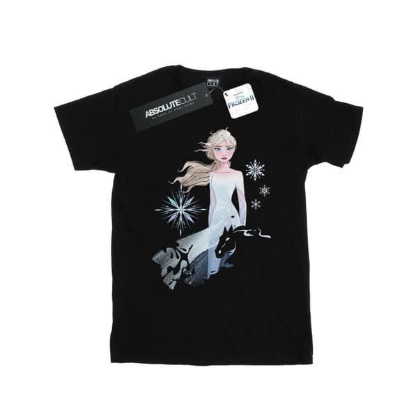 Disney Girls Frozen 2 Elsa Nokk Silhouette T-shirt i bomull