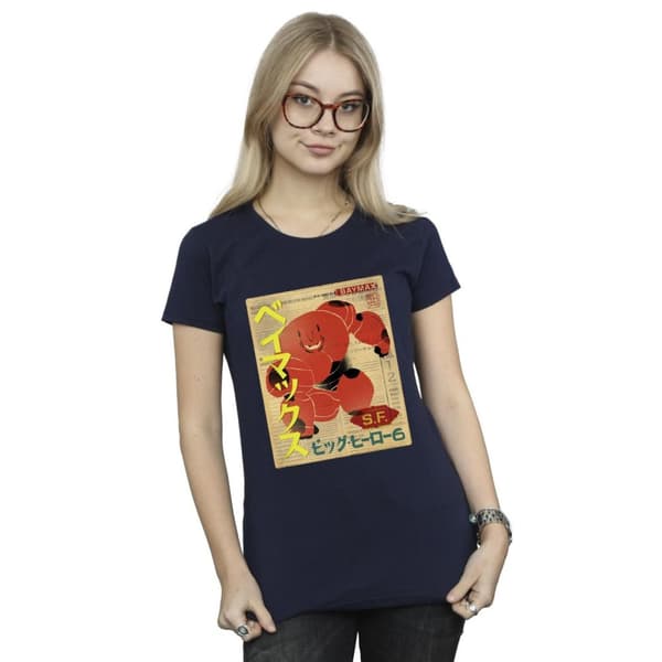Disney Womens/Ladies Big Hero 6 Baymax Baymax Newspaper Cotton T-Shirt