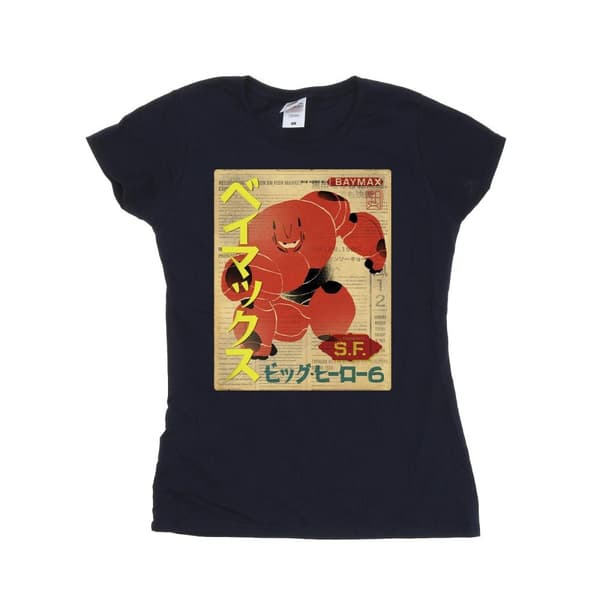 Disney Womens/Ladies Big Hero 6 Baymax Baymax Newspaper Cotton T-Shirt