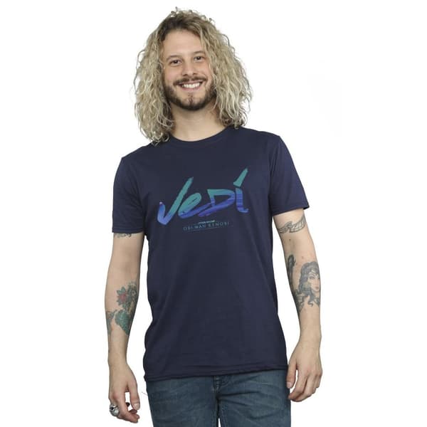 Star Wars Mens Obi-Wan Kenobi Jedi Painted Font T-Shirt