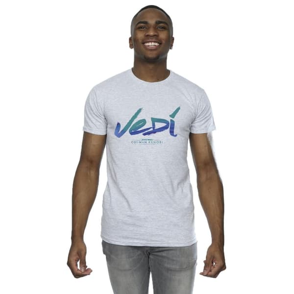 Star Wars Mens Obi-Wan Kenobi Jedi Painted Font T-Shirt